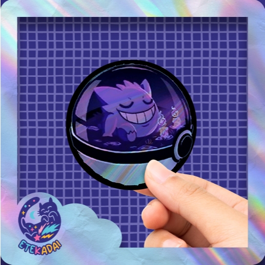 

Stiker Hologram Anime Pokemon Gengar Sleep Poke Ball
