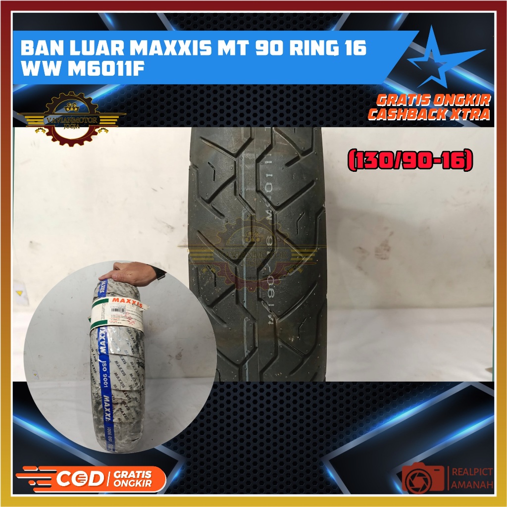 BAN LUAR MOTOR HARLEY DAVIDSON MAXXIS MT 90 (130/90-16) RING 16 MAXXIS WW M6011F BAN IMPORT STOK LAM