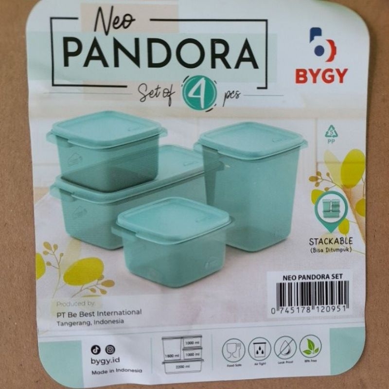 Toples / Kotak / Sealware Makanan BIGGY Neo Pandora set New isi 4pcs