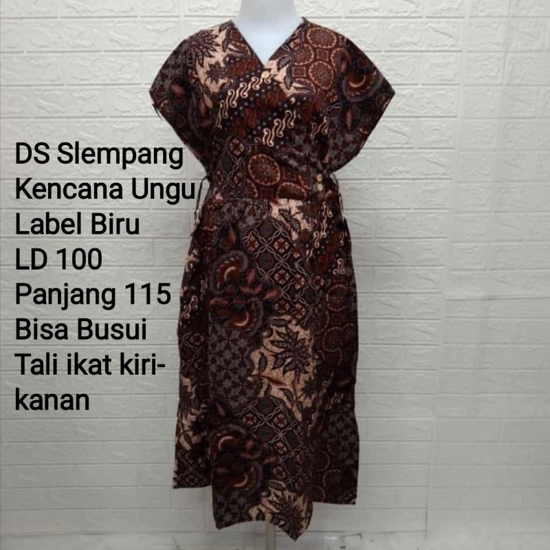 Batik Kencana Ungu Daster Slempang Model Kimono Baju Tidur Busui Wanita Motif Klasik KUB Label Biru