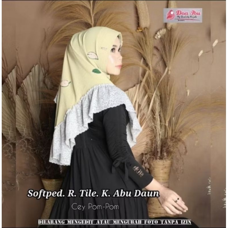 621 Jilbab Doa Ibu Crinkle 3D Pompom Renda tile besar/Hijab TERBARU /JILBAB CANTIK / HIJAB PREMIUM /