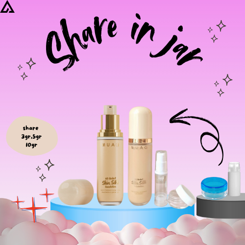 (READY) MUAQ HD Perfect Skin Silk Foundation SHARE IN JAR.MUAQ