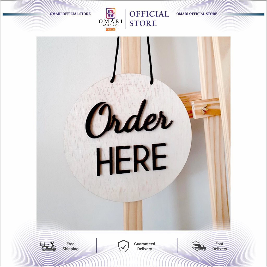 OMARI Sign Board Papan Nama Kayu