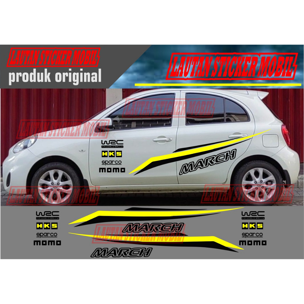 cuting stiker lis bodi samping nissan march stiker terbaru terkeren march