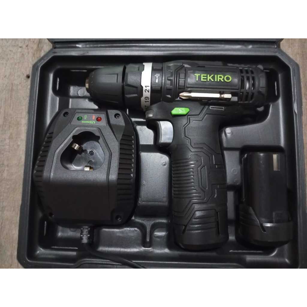 MESIN BOR CAS BATERAI TEKIRO 10MM 12VOLT TIPE CD-HD2047/CORDLESS HAMMER/BOR BETON BESI KAYU