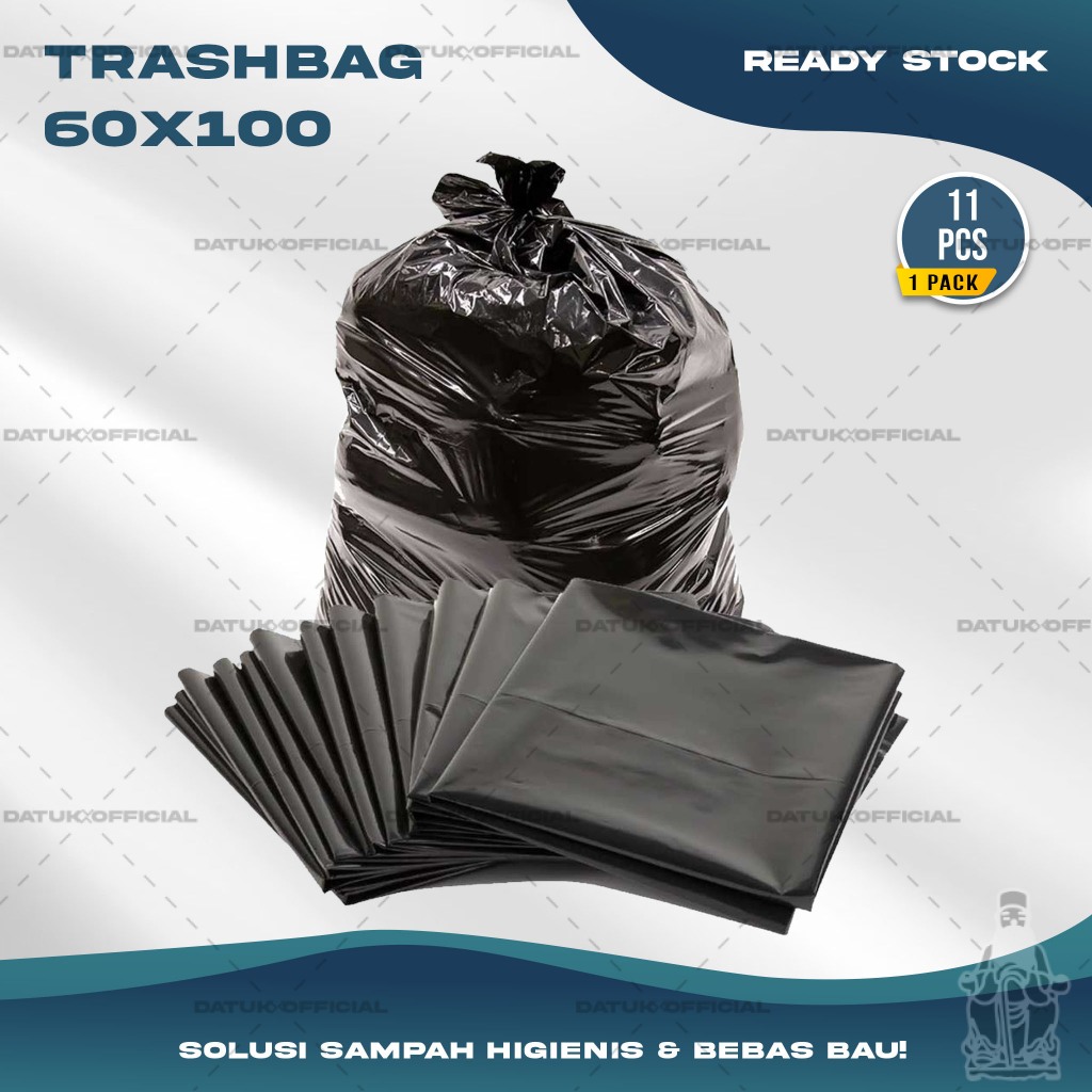 Plastik Sampah TRASH BAG Kantong Sampah Hitam Ukuran 60X100