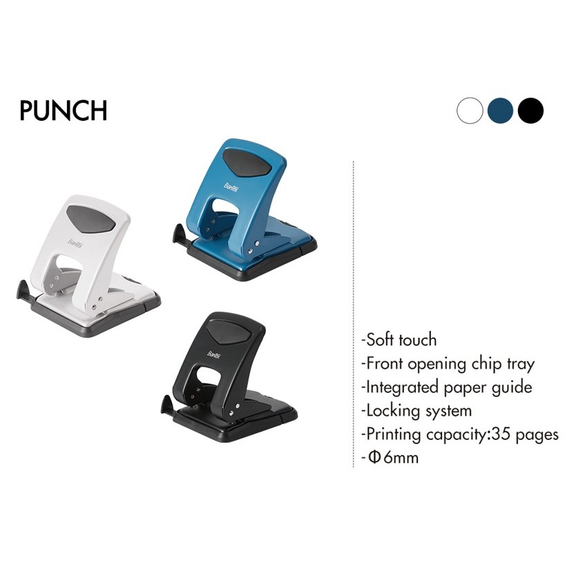 

PUNCH 2-HOLE METAL (150x115x63MM) - BANTEX BD6253 - BLACK, BLUE, WHITE