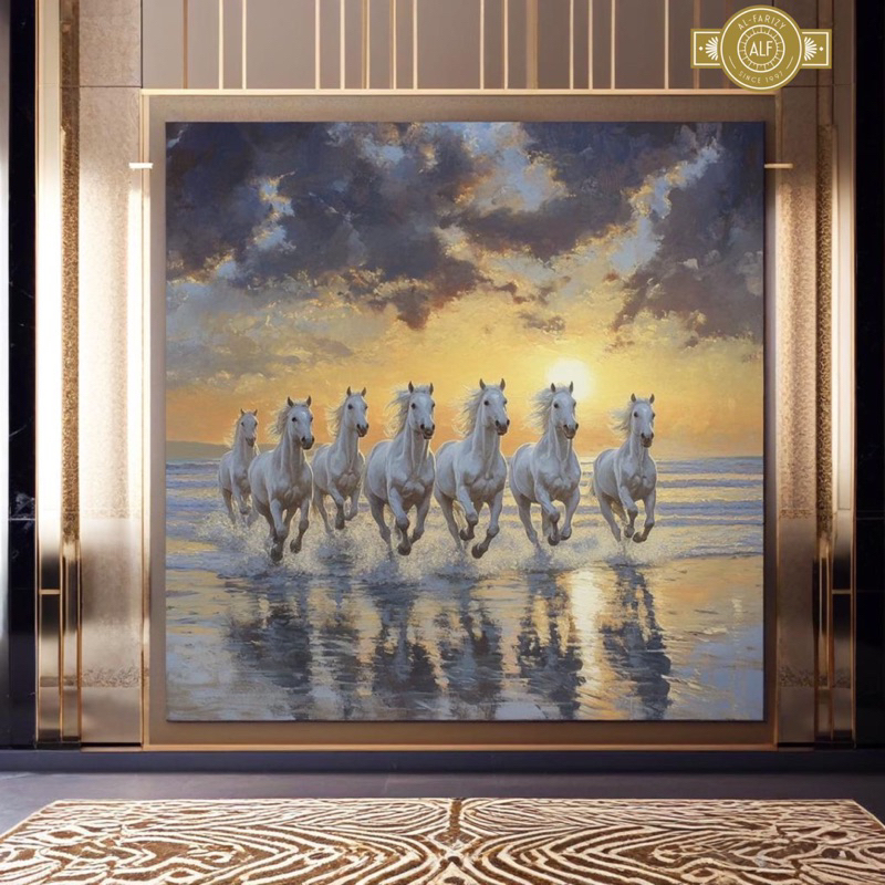 Lukisan kuda Putih Fengshui Lukisan Aesthetic Hiasan Dinding Dekorasi Dinding
