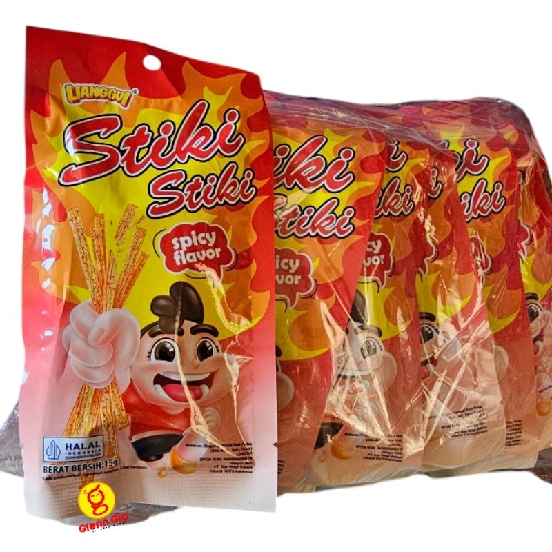 

Cemilan Pedas Stiki Stiki Lianggui Pak isi 20 pcs