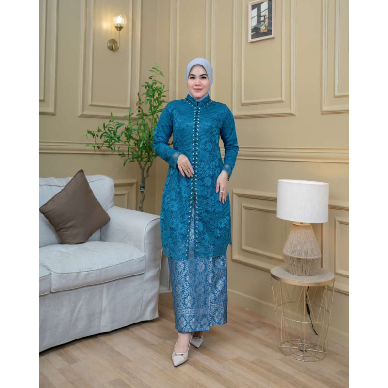 Azalia kebaya tunik pesta setelan kebaya kombinasi rok songket