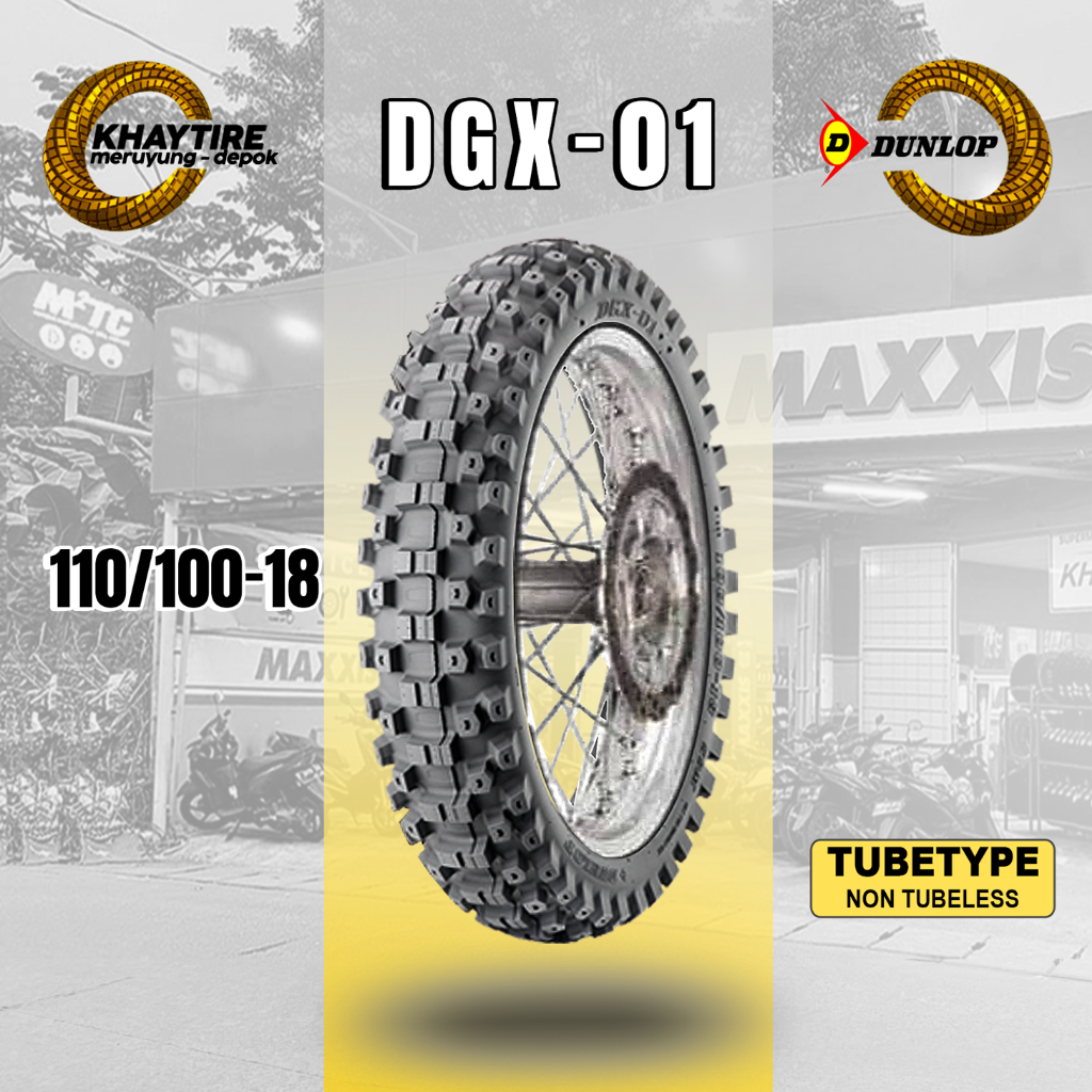 Ban Motor TRAIL DUNLOP DGX-01 110/100 Ring 18 Non Tubeless
