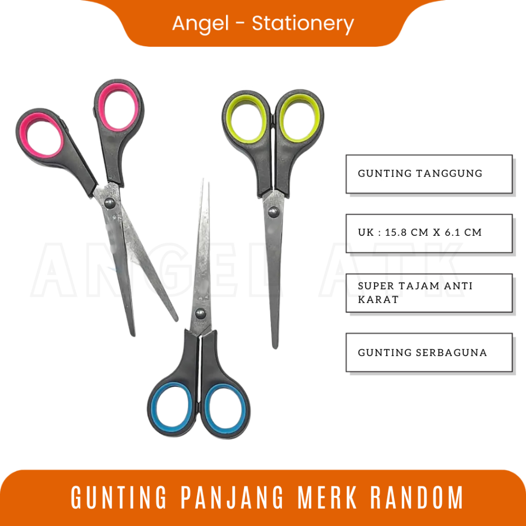 

( Eceran ) Gunting Kertas / Gunting Stainless Steel / Untuk Perlengkapan Sekolah dan kantor / Gunting Serbaguna / Ukuran 6 Inch / Cash On Delivery / Atk Blessing