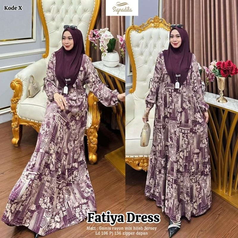 Fatiya Dress set hijab# Naisha dress# Kafiya dress set hijab # Cantika set by Signadila store