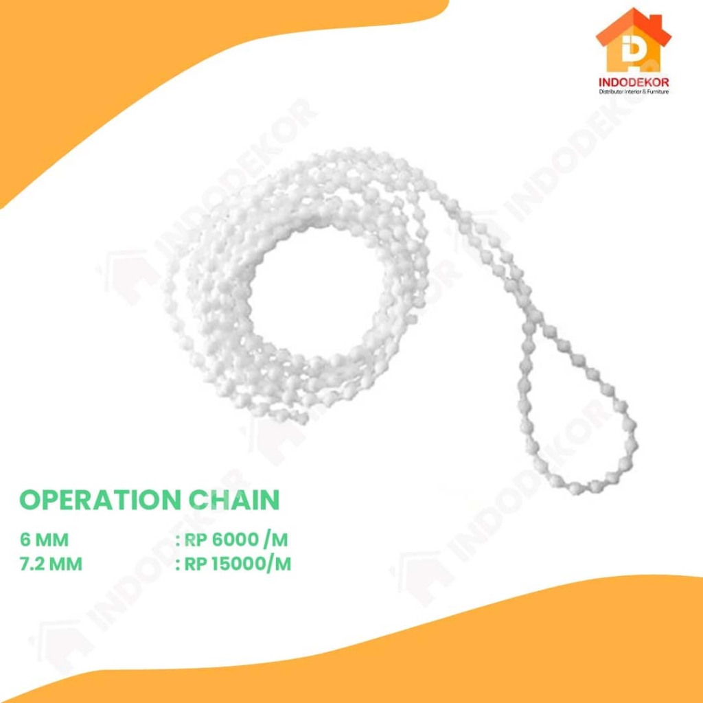 Operation Chain Tali Rantai Manik Tarikan Tirai Gulung Roller Blinds