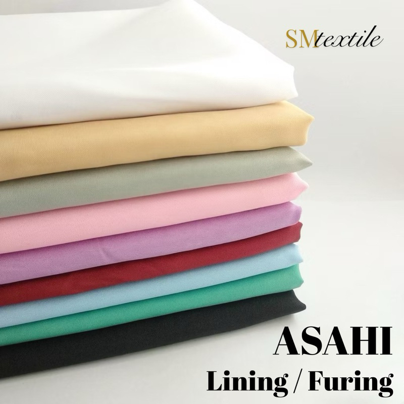 Kain Furing Katun ASAHI Jepang Premium | Lining Inner Lapisan Pakaian Lebar 120 150