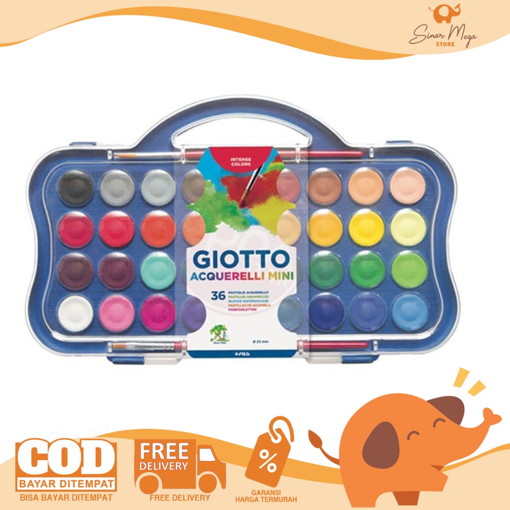 

Giotto Acquerelli Mini 36 Color Water Color Cake Set 36 / Watercolor Cat Air Warna Murah Berkualitas