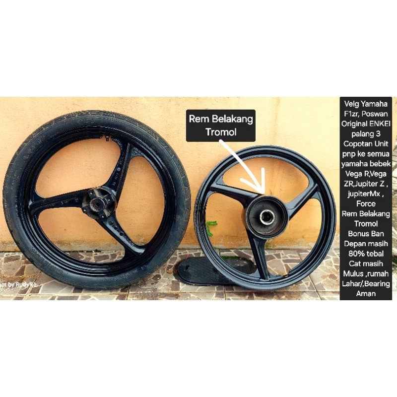 Velg Yamaha F1zr, Poswan Original ENKEI palang 3 Copotan Unitpnp ke semua yamaha bebek VegaR,VegaZR,