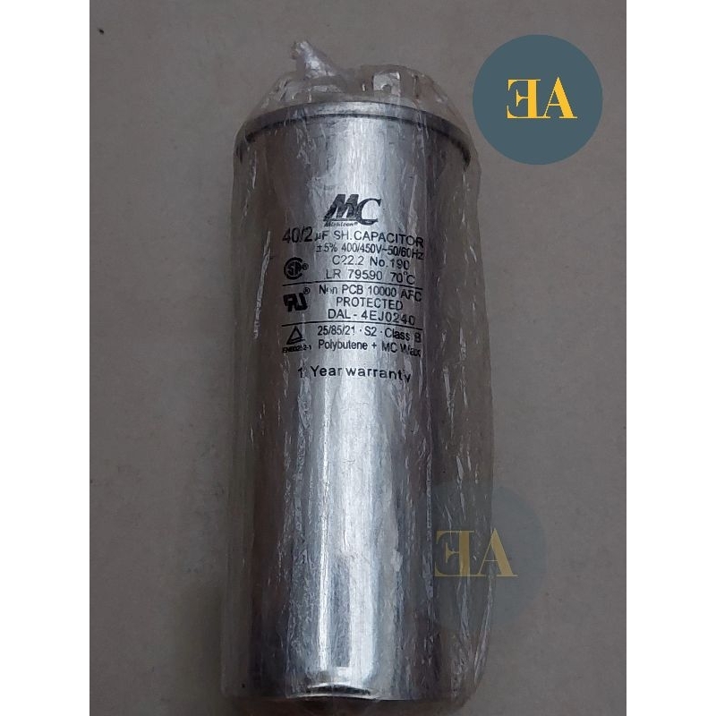 Capasitor MC 40 Uf / Kapasitor Ac MC 40 / Kapasitor MC 40 + 2 / Capasitor MC 40 + 2
