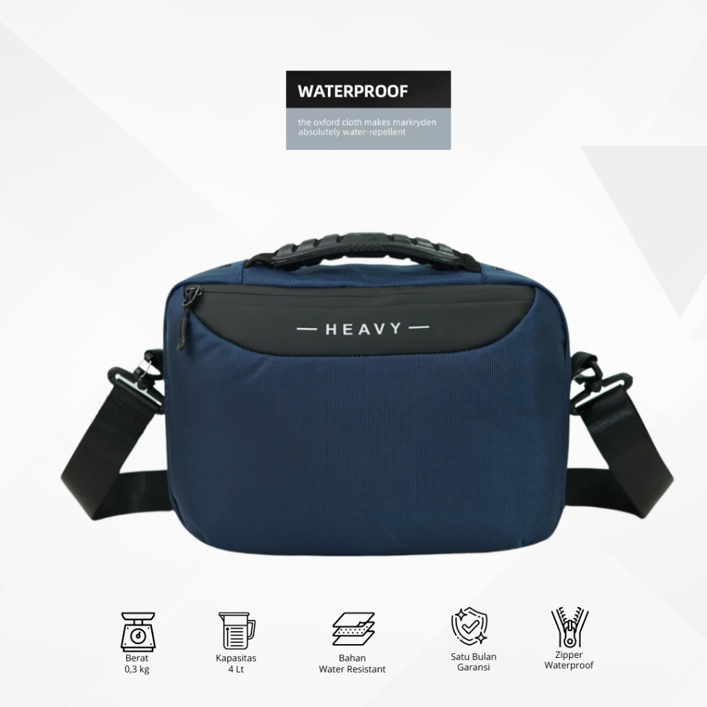 Tas Selempang Pria Slingbag Heavy Premium Tas Tenteng iPad Tablet Buku Multifungsi Hitam