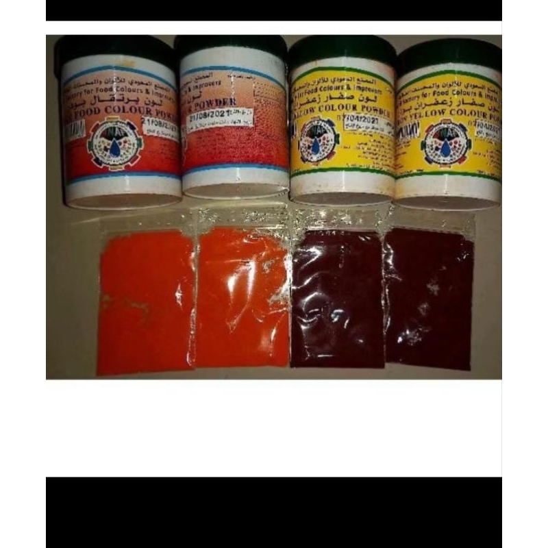 Safron bubuk yellow dan orange (pewarna makanan) kemasan 5gr