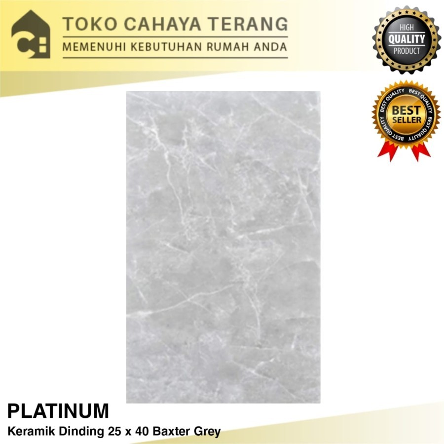 Keramik Platinum 25 x 40 Baxter Grey / Keramik Dinding Glossy