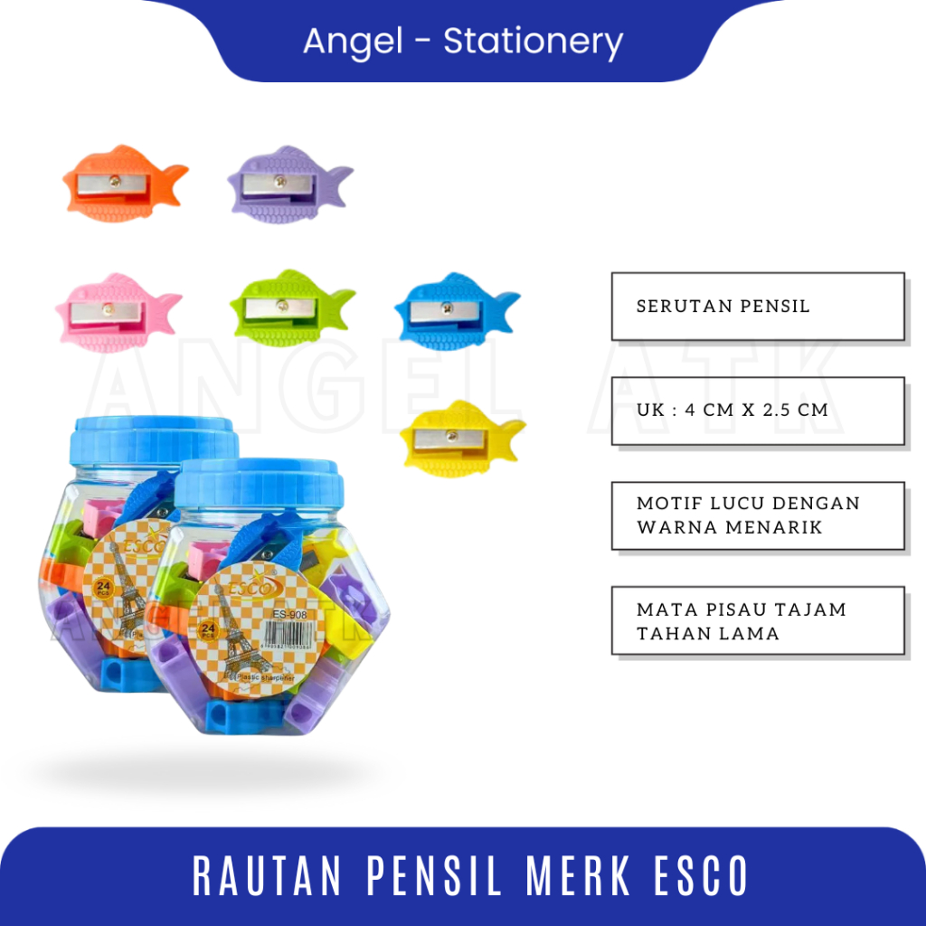 

Rautan Toples Mix / Rautan Toples / Penyerut / Sharpener Kecil Campur Random / Rautan Warna Warni / Bayar di Rumah / Angel Atk