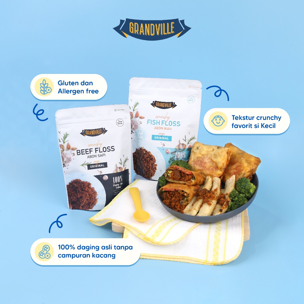 

ADR Grandville Abon Sapi Ayam Ikan Crunchy / Beef Chicken Fish Floss / Makanan MPASI Instant anti