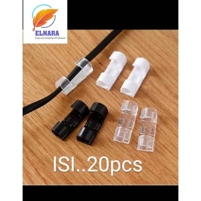 

clip cabel klem isi 20pcs tempel free lem 3m tinggal tempel
