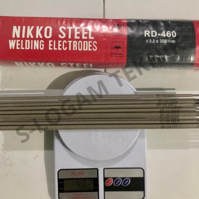 Kawat Las Besi AWS E-6013 RD-460 3.2 mm NIKKO STEEL 0.5 KG 1/2kg Welding Electrodes