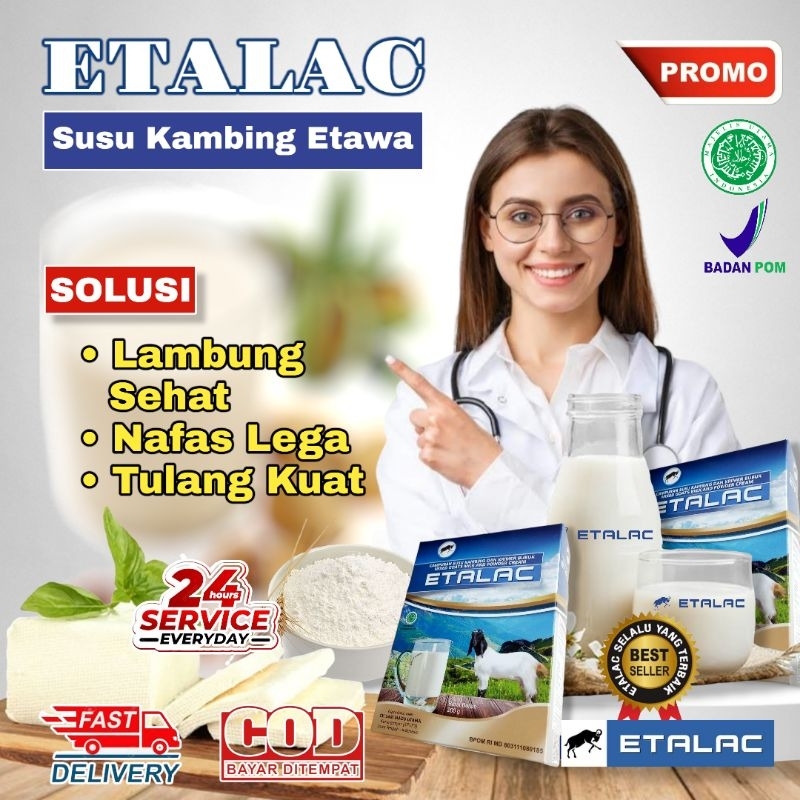 

[Paket 4 box] Etalac Susu Kambing Etawa Tanpa Campuran Gula Susu Bubuk 200 gr