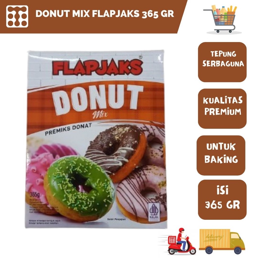 

TEPUNG PREMIX DONUT ROLL CAKE MIX FLAPJAKS