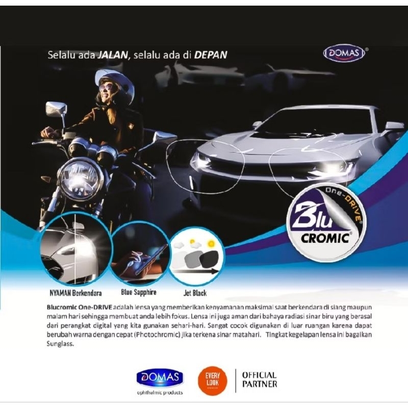 Lensa Progresif Progressive Bluecromic One Drive Original