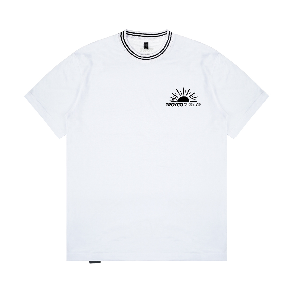 Troy Company Neck Strip Tshirt White Sunshine - Kaos Lengan Pendek Kaos Putih KST 3041-3W2B