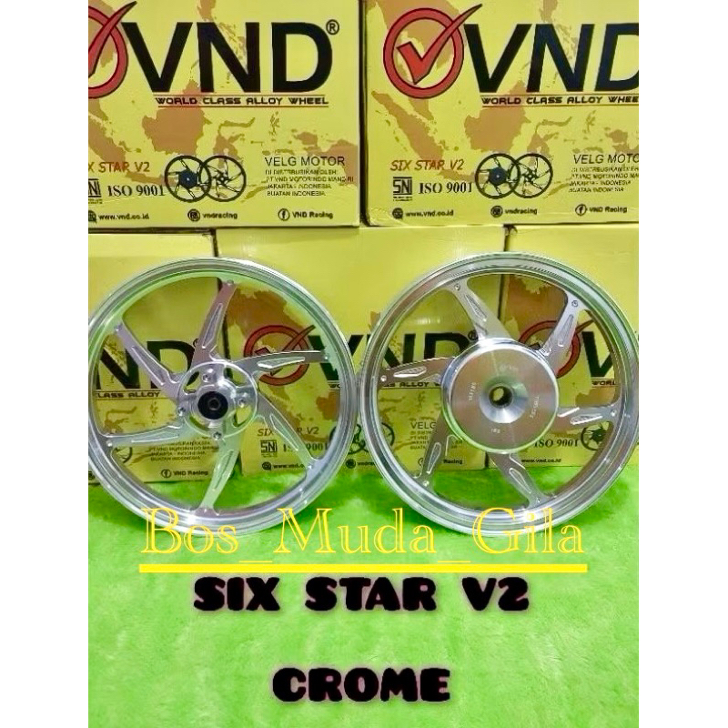 VELG VND SIXSTAR V2 ,for MIO SPORTY/M3/BEAT/SCOOPY/VARIO 110-125-150/GENIO/SPACY .UK 1.85X14/2.15X14