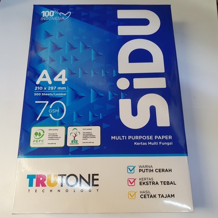Kertas HVS A4 70 Gsm Gram Sidu Sinar Dunia 500 lembar / 1 Rim