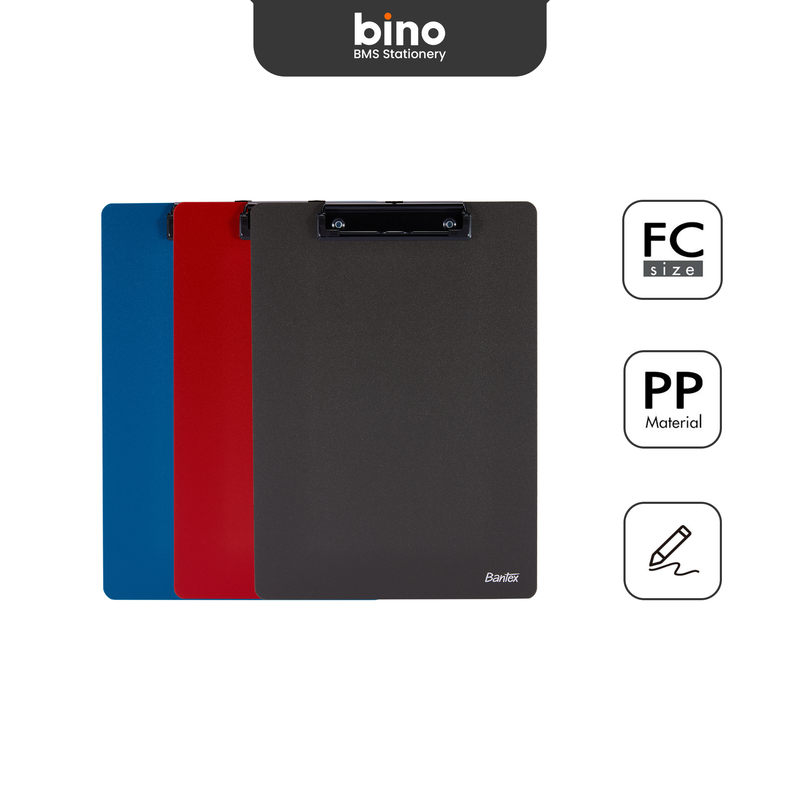 

[BMS Bekasi] Bantex Clipboard Folio / Papan Jalan Alas Menulis Bahan PP Warna Klasik BF7502