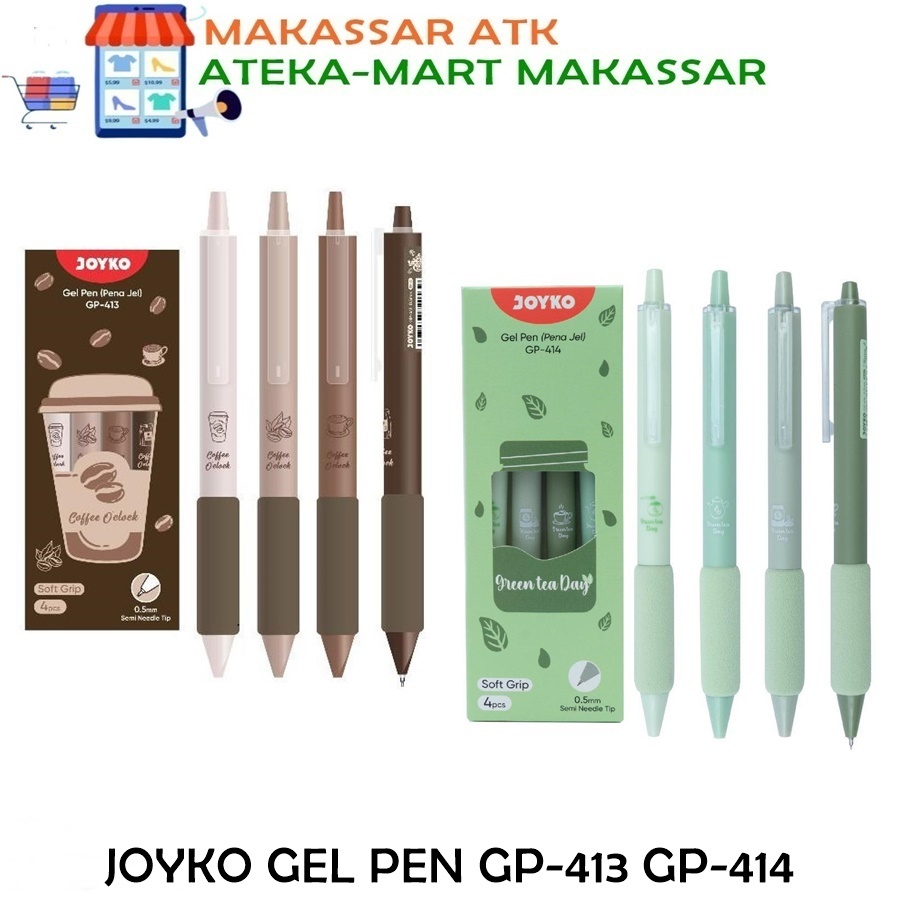 

[BOX/4PCS] JOYKO GEL PEN GP-413 GP-414 PEN LUCU GRIP BUSA