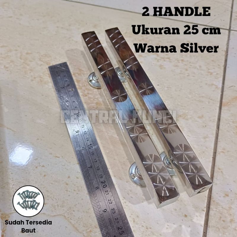 25 cm Handle Pintu Kotak Stainless stell 1 pasang/2 biji Handle Pintu Gagang Pintu