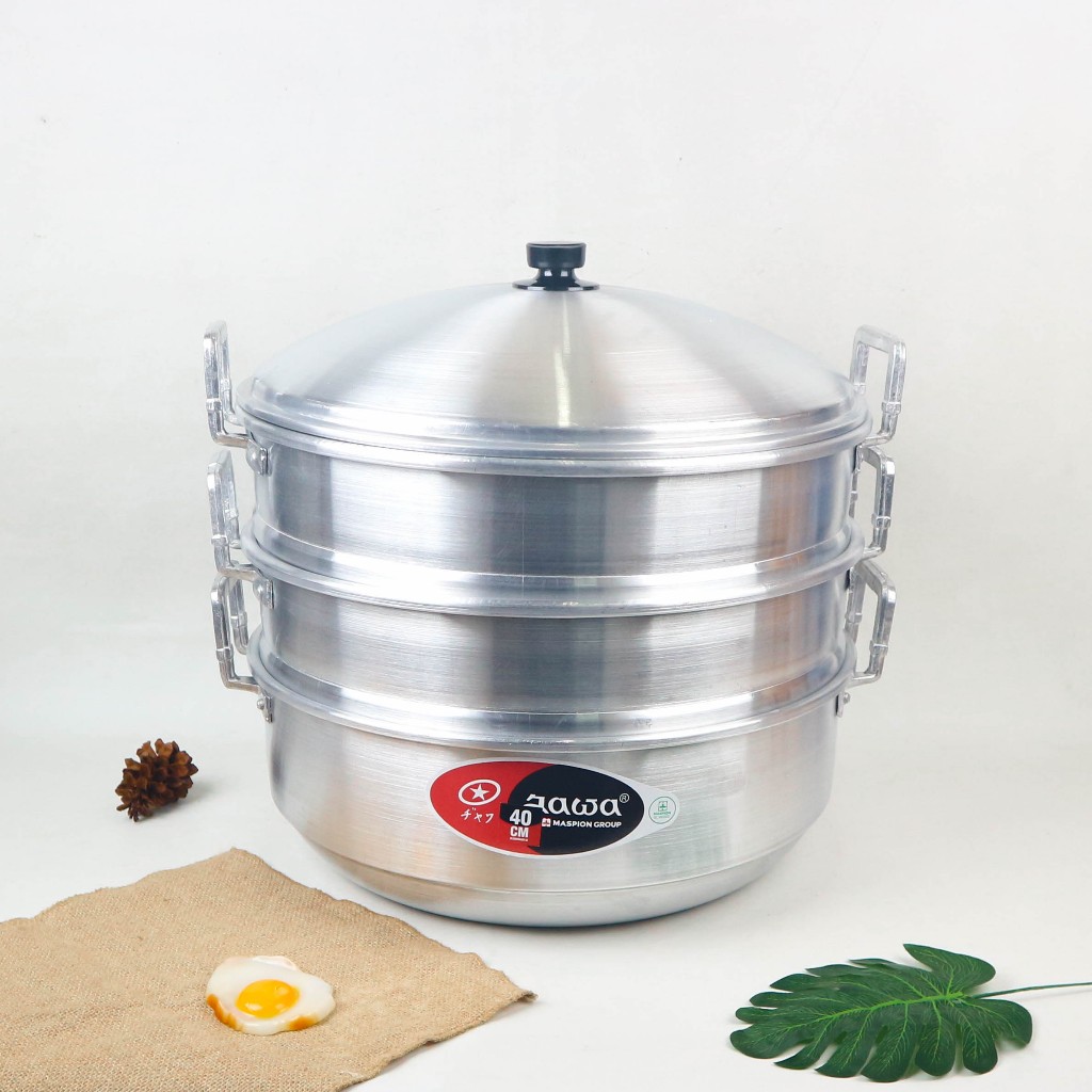 Maspion Langseng Aluminium 40 cm Susun 3 / Panci Kukusan 3 Tingkat - KB