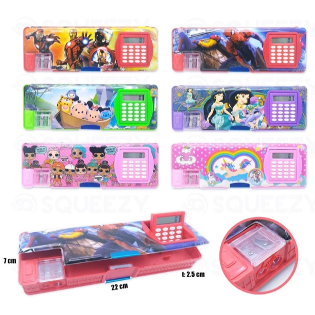 

Kotak Pensil / Tempat Pensil Magnet Calculator & Serutan / Peruncing Karakter
