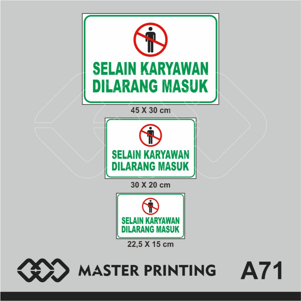 

A71 - Acrylic Sign, Stiker Akrilik Selain Karyawan Dilarang Masuk, Tahan Air, Termurah, Bisa Custom