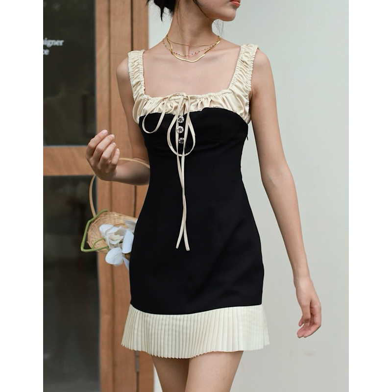 Aslyn Dress | Dress Pendek Wanita | Mini Dress Wanita | Korean Dress Casual