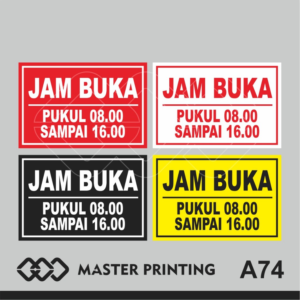 

A74 - Acrylic Sign, Stiker Akrilik Jam Buka Kantor, Toko atau Warung, Tahan Air, Bisa Custom