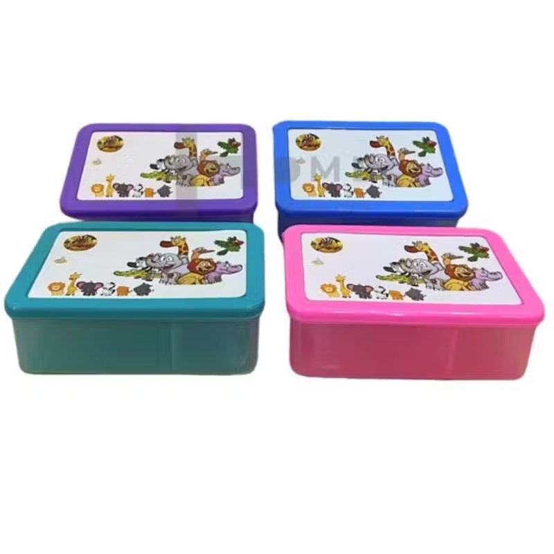 Tempat Bekal Makan Makanan Anak Sekolah 2 Sekat Bergambar / Ompreng Anak / Wadah Bekal Nasi / Lunch 