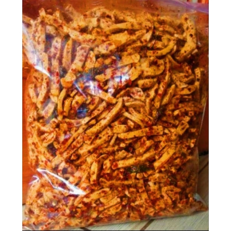 

cemilan pedas baso goreng basreng cikruh daun jeruk chilioil