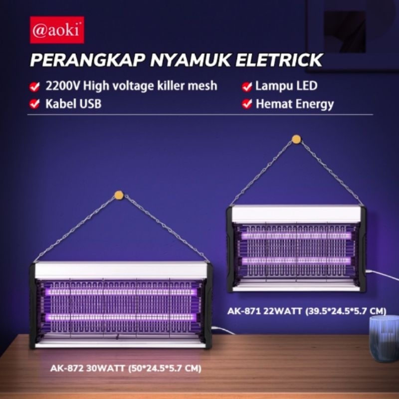 Aoki Insect Killer Mosquito Perangkap Nyamuk Lalat UV 30 watt Ak 872 Ak 871