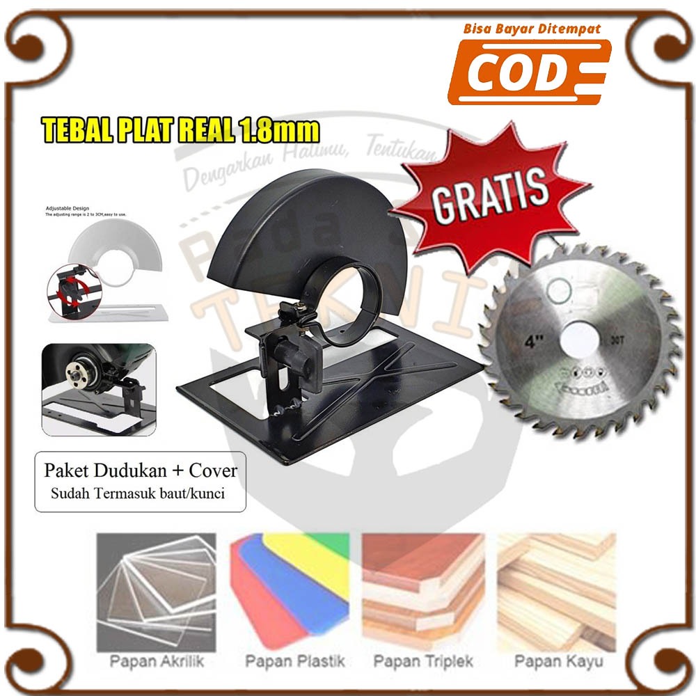 Dudukan Holder Bracket Circular Saw Gergaji Mesin Gerinda Tangan Pemotong Kayu