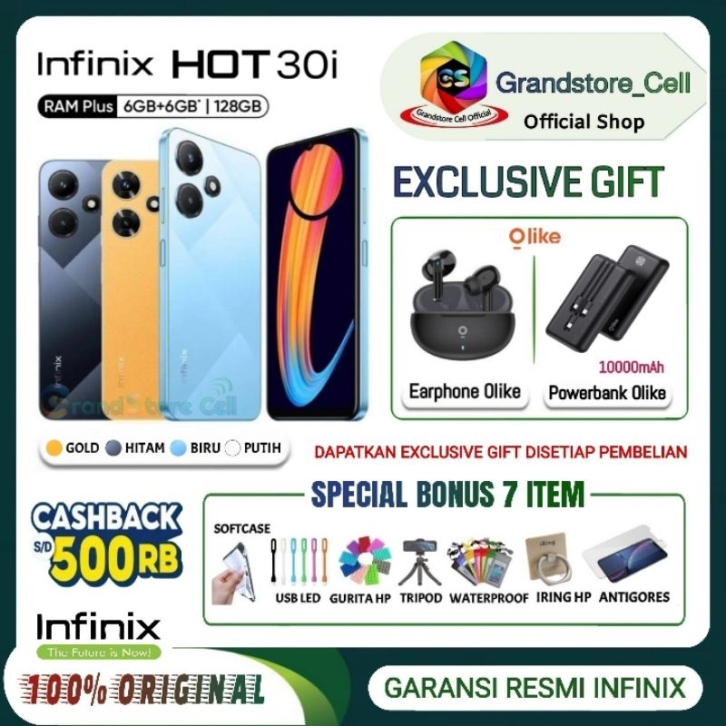 INFINIX HOT 30i RAM 8/128GB | INFINIX HOT 30 PLAY RAM 4/64GB GARANSI RESMI INFINIX INDONESIA
