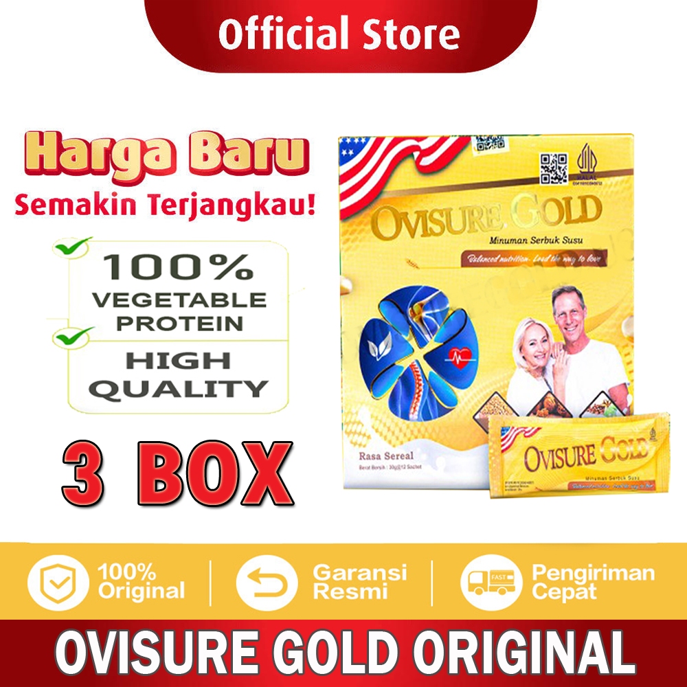

PAKET 3 BOX OVISURE GOLD ORIGINAL USA - SUSU UNTUK PENGOBATAN TULANG SENDI TERBAIK