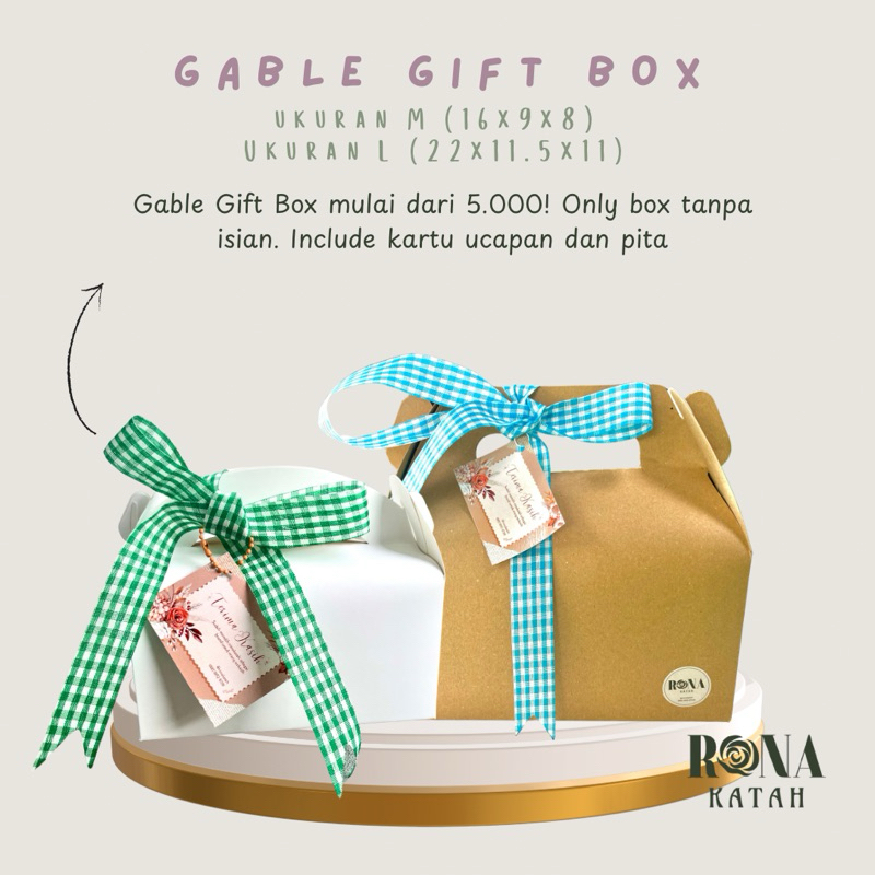 

ONLY BOX POLOS Gable Gift Box Aesthetic Hadiah Wisuda Ulang tahun Karakter Ukuran L dan M